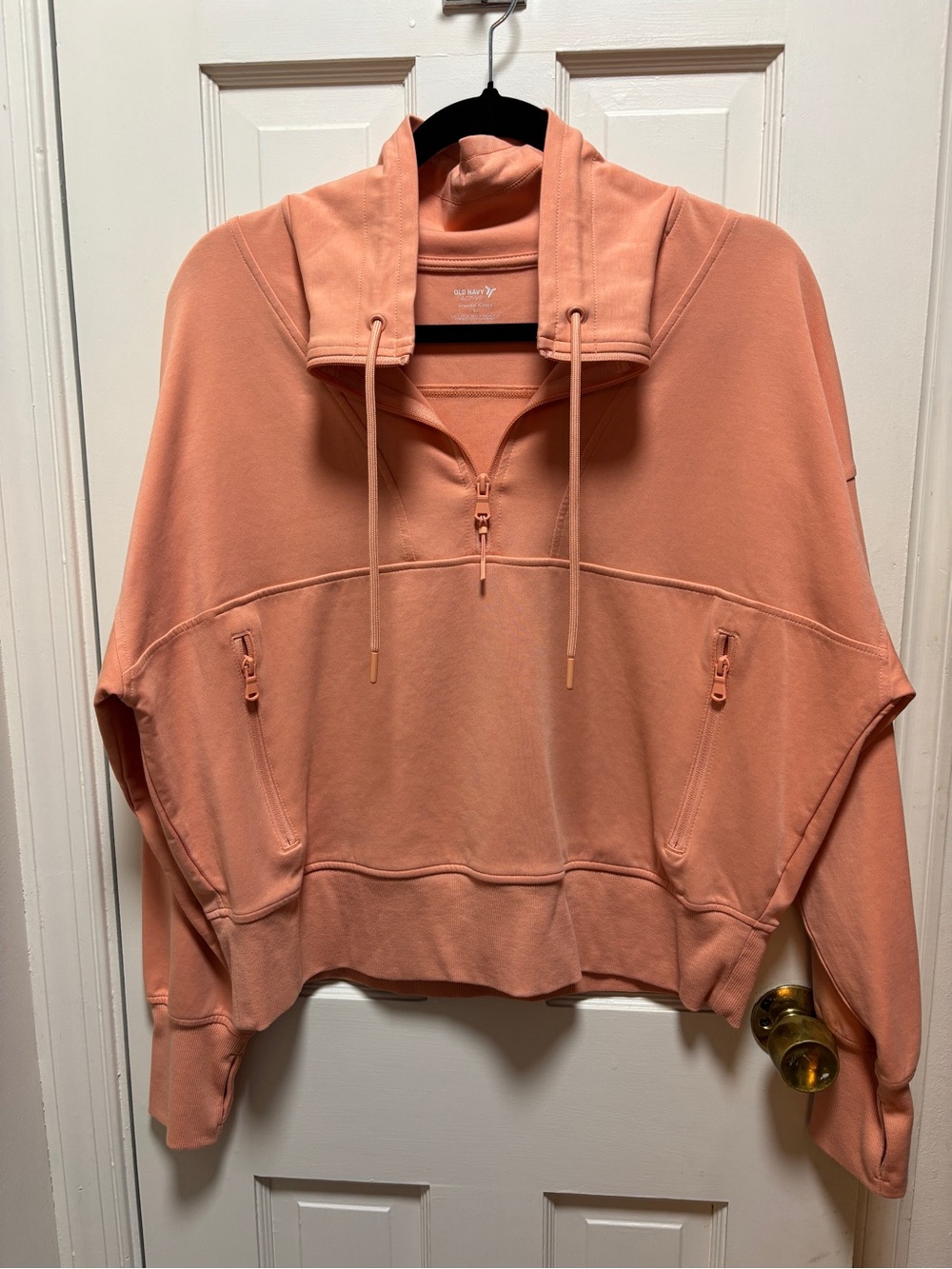 Old Navy Peach Half-Zip Drawstring Hoodie